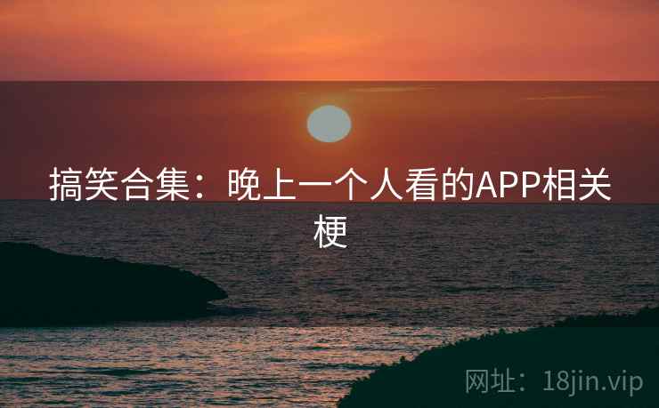 搞笑合集:晚上一个人看的APP相关梗