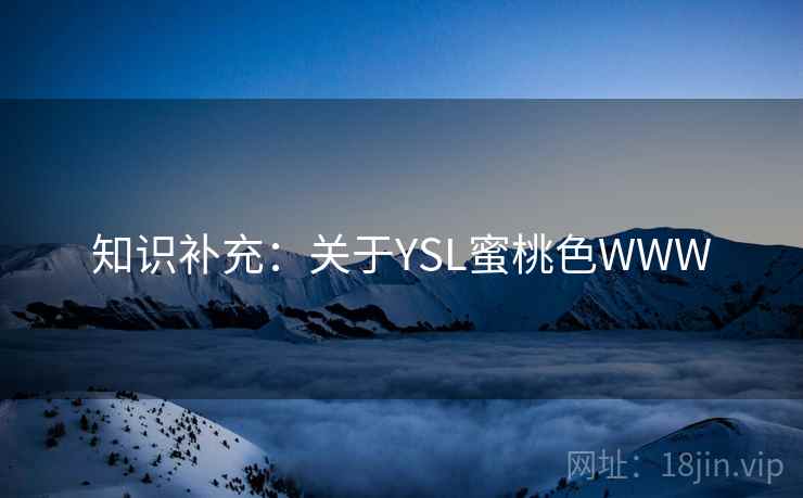 知识补充：关于YSL蜜桃色WWW